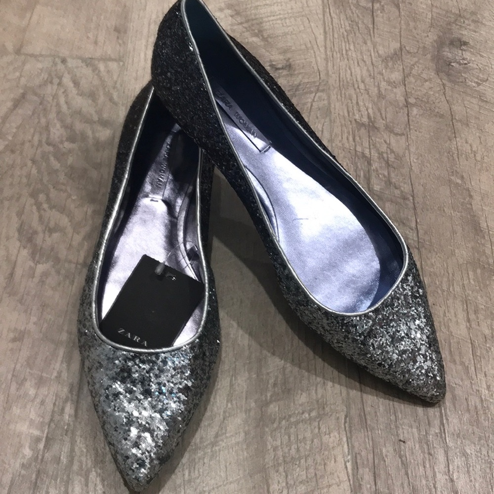 Zara flats glitter ✨ size 8 or 39euro, new